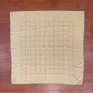 BURBERRYS Semi Sheer Silk Scarf Square Italy Mustard Yellow Plaid